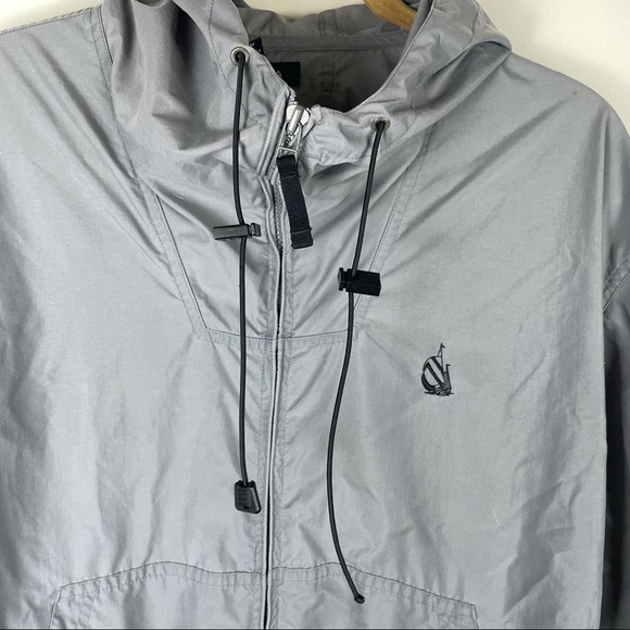 Nautica Lightweight Gray Windbreaker With Hood Size M - Picture 4 of 11